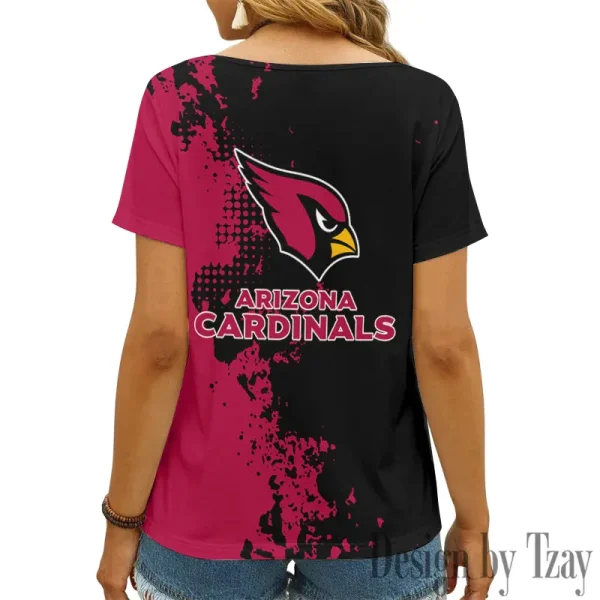 Arizona Cardinals Girl Clothes Summer V-neck Short-sleeved Tees New 2025 AGCWTS1094 - Image 2