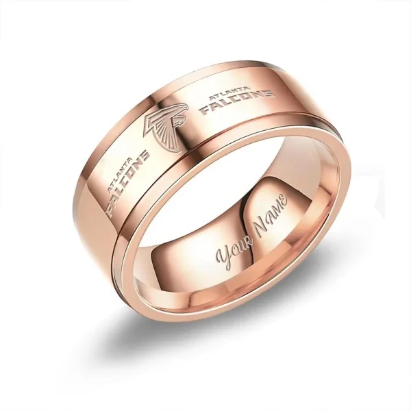 Atlanta Falcons Stainless Steel Rings Custom Your Name 2025 versions, Gifts For Fan SPTSSRTR002 - Image 2