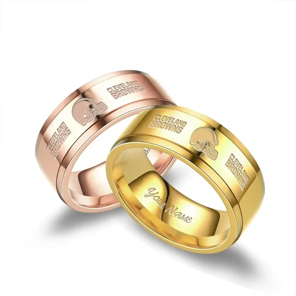 Cleveland Browns Stainless Steel Rings Custom Your Name 2025 versions, Gifts For Fan SPTSSRTR008 - Image 5