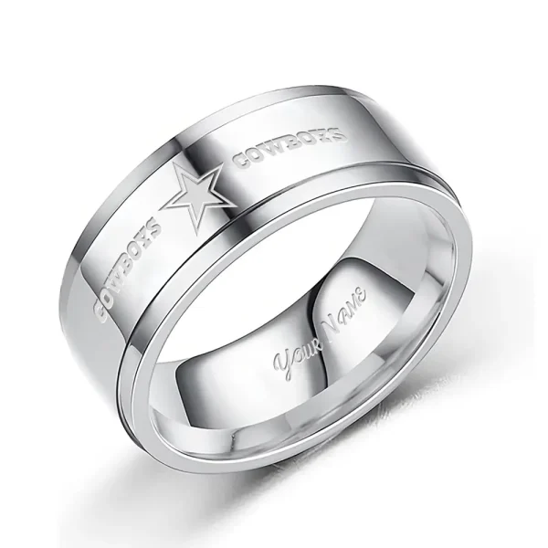Dallas Cowboys Stainless Steel Rings Custom Your Name 2025 versions, Gifts For Fan SPTSSRTR009