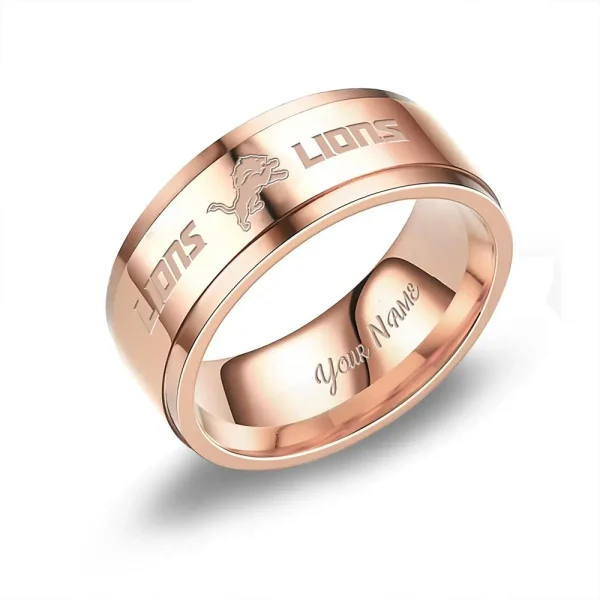 Detroit Lions Stainless Steel Rings Custom Your Name 2025 versions, Gifts For Fan SPTSSRTR011 - Image 3