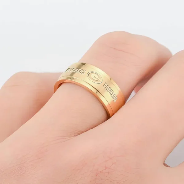 Green Bay Packers Stainless Steel Rings Custom Your Name 2025 versions, Gifts For Fan SPTSSRTR012 - Image 3