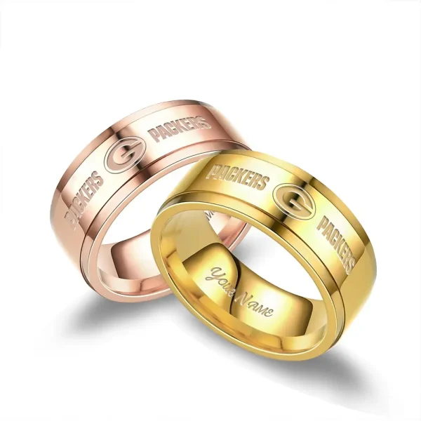 Green Bay Packers Stainless Steel Rings Custom Your Name 2025 versions, Gifts For Fan SPTSSRTR012 - Image 4