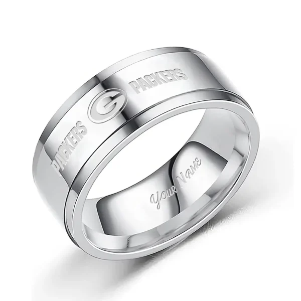 Green Bay Packers Stainless Steel Rings Custom Your Name 2025 versions, Gifts For Fan SPTSSRTR012