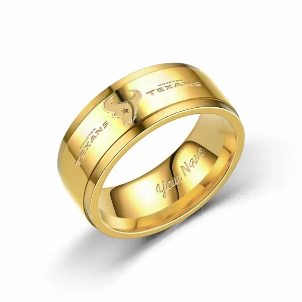 Houston Texans Stainless Steel Rings Custom Your Name 2025 versions, Gifts For Fan SPTSSRTR013 - Image 5