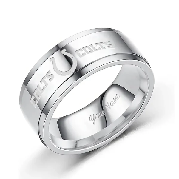 Indianapolis Colts Stainless Steel Rings Custom Your Name 2025 versions, Gifts For Fan SPTSSRTR014