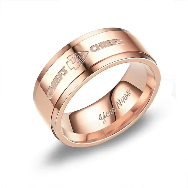 Kansas City Chiefs Stainless Steel Rings Custom Your Name 2025 versions, Gifts For Fan SPTSSRTR016 - Image 3