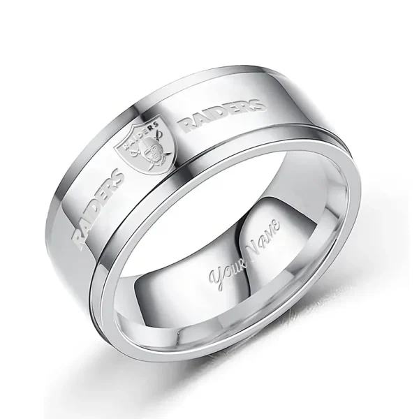 Las Vegas Raiders Stainless Steel Rings Custom Your Name 2025 versions, Gifts For Fan SPTSSRTR017