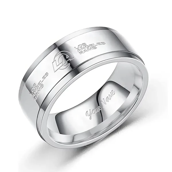 Los Angeles Rams Stainless Steel Rings Custom Your Name 2025 versions, Gifts For Fan SPTSSRTR019