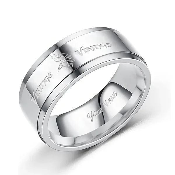 Minnesota Vikings Stainless Steel Rings Custom Your Name 2025 versions, Gifts For Fan SPTSSRTR021