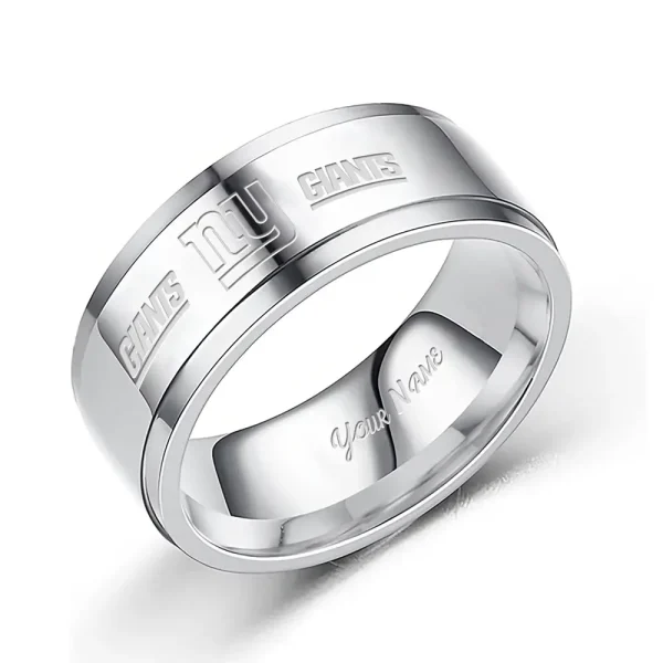 New York Giants Stainless Steel Rings Custom Your Name 2025 versions, Gifts For Fan SPTSSRTR024