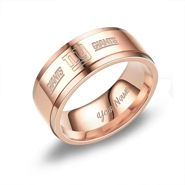 New York Giants Stainless Steel Rings Custom Your Name 2025 versions, Gifts For Fan SPTSSRTR024 - Image 3