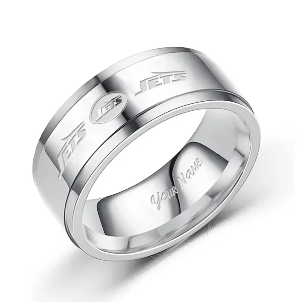 New York Jets Stainless Steel Rings Custom Your Name 2025 versions, Gifts For Fan SPTSSRTR025