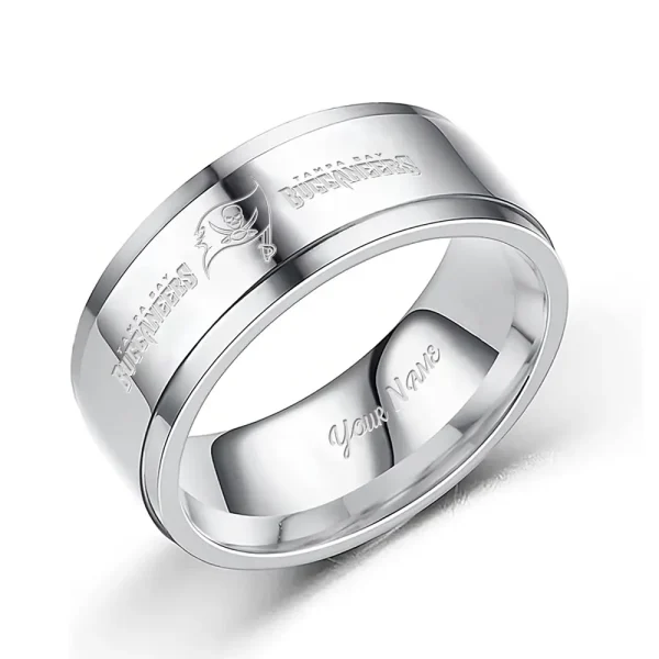 Tampa Bay Buccaneers Stainless Steel Rings Custom Your Name 2025 versions, Gifts For Fan SPTSSRTR030
