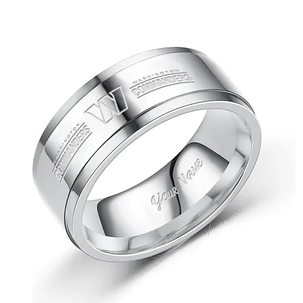Washington Commanders Stainless Steel Rings Custom Your Name 2025 versions, Gifts For Fan SPTSSRTR032
