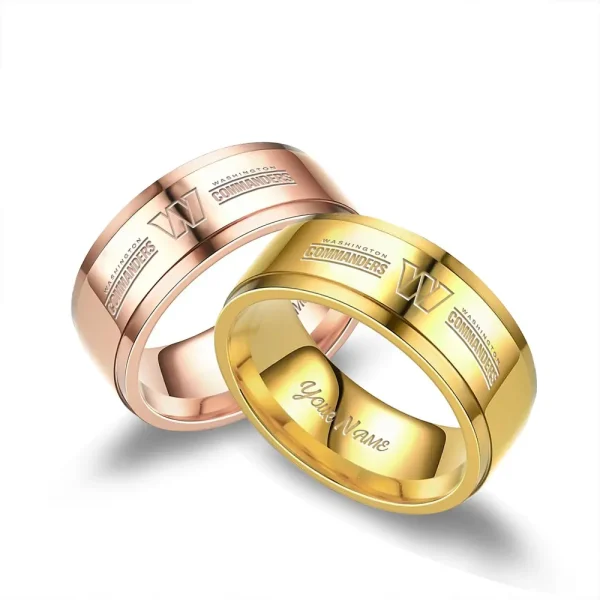 Washington Commanders Stainless Steel Rings Custom Your Name 2025 versions, Gifts For Fan SPTSSRTR032 - Image 5