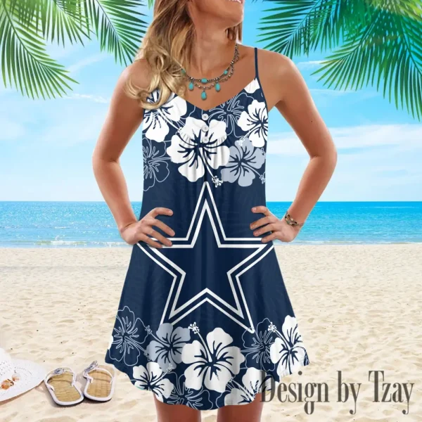 Dallas Cowboys Summer Sleeveless Cami Dress Trending 2025 SPTSSCDT009