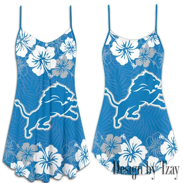 Detroit Lions Summer Sleeveless Cami Dress Trending 2025 SPTSSCDT011