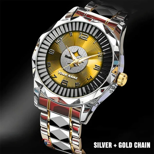 Pittsburgh Steelers Business Watch For Men Automatic Mechanical Stainless Steel Band 2025 SPTDMW635 - Image 2