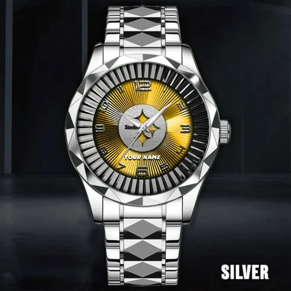 Pittsburgh Steelers Business Watch For Men Automatic Mechanical Stainless Steel Band 2025 SPTDMW635 - Image 5