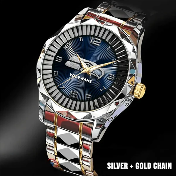 Seattle Seahawks Business Watch For Men Automatic Mechanical Stainless Steel Band 2025 SPTDMW637 - Image 2