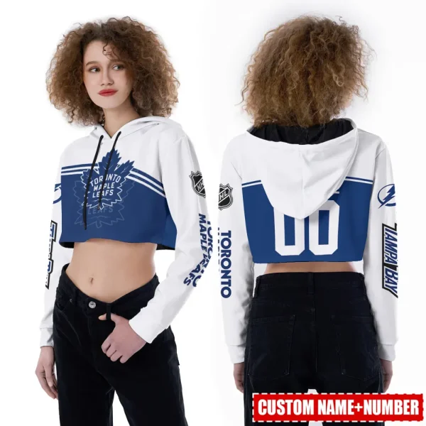 Toronto Maple Leafs Personalized Combo Croptop Hoodie And Leggings AZHLTT671 - Image 2
