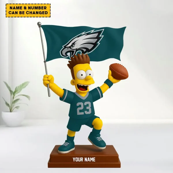 Philadelphia Eagles NFL And Simp Cartoon Character Acrylic Block SPTFTAB025