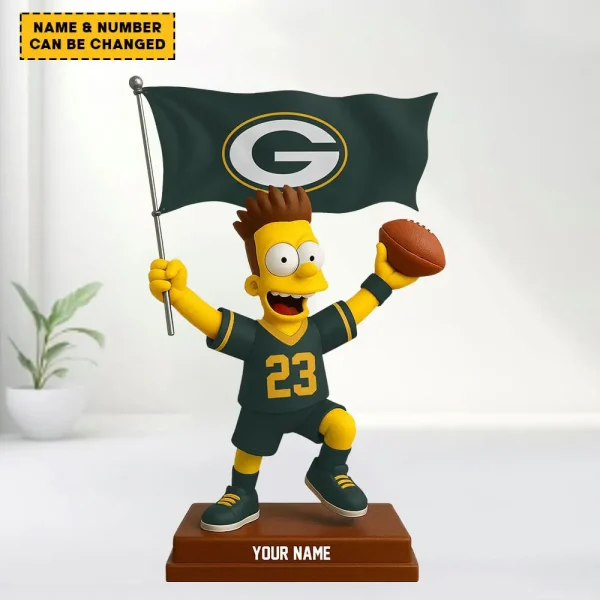 Green Bay Packers NFL And Simp Cartoon Character Acrylic Block SPTFTAB029