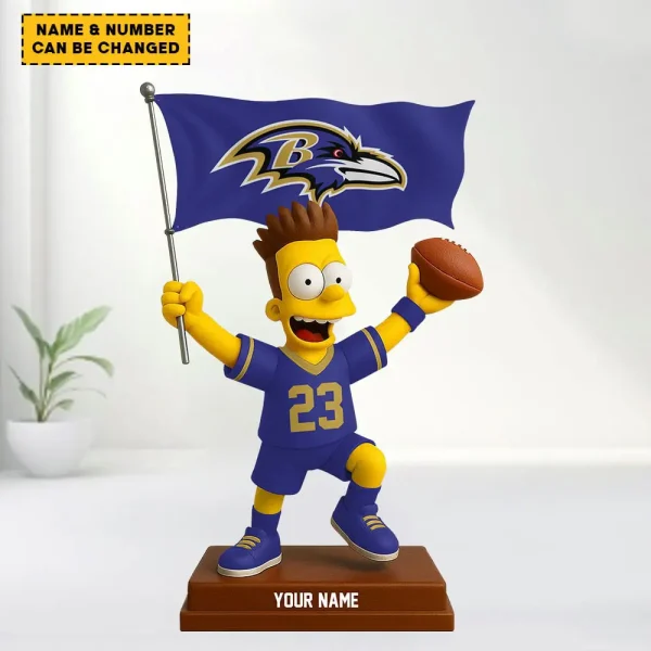 Baltimore Ravens NFL And Simp Cartoon Character Acrylic Block SPTFTAB032