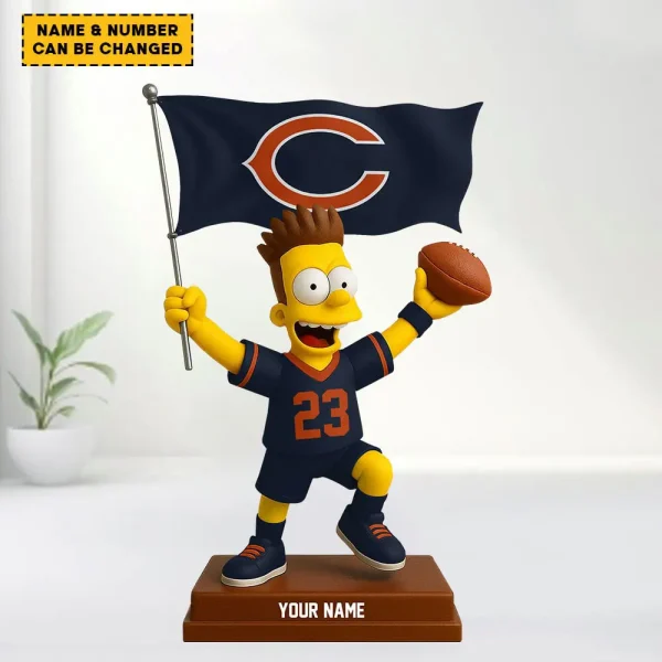 Chicago Bears NFL And Simp Cartoon Character Acrylic Block SPTFTAB038