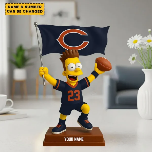 Chicago Bears NFL And Simp Cartoon Character Acrylic Block SPTFTAB038 - Image 2