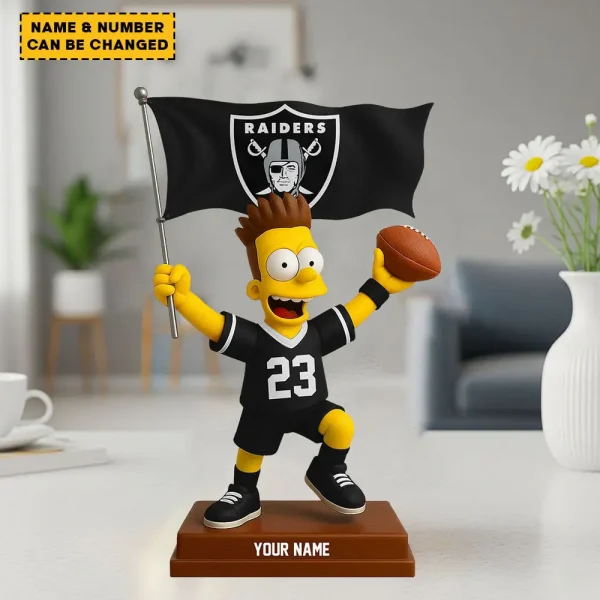 Las Vegas Raiders NFL And Simp Cartoon Character Acrylic Block SPTFTAB041 - Image 2