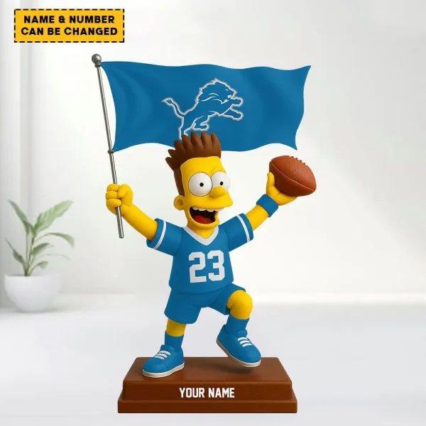 Detroit Lions NFL And Simp Cartoon Character Acrylic Block SPTFTAB043