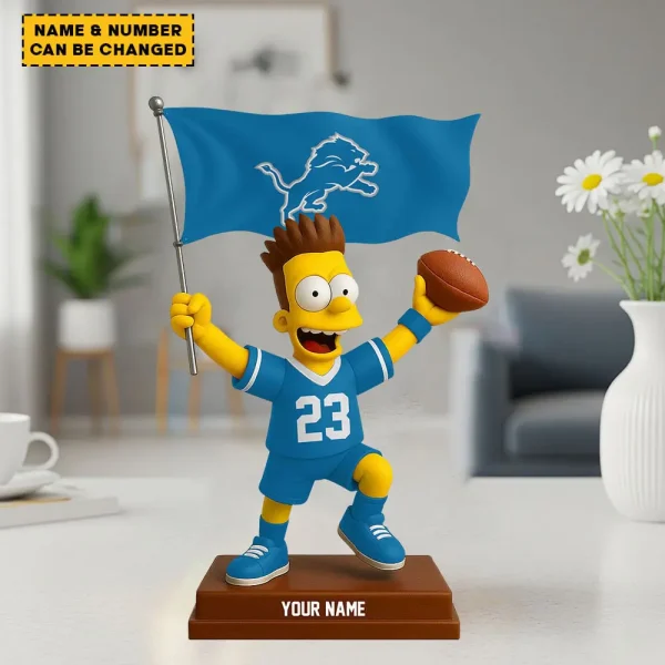 Detroit Lions NFL And Simp Cartoon Character Acrylic Block SPTFTAB043 - Image 2
