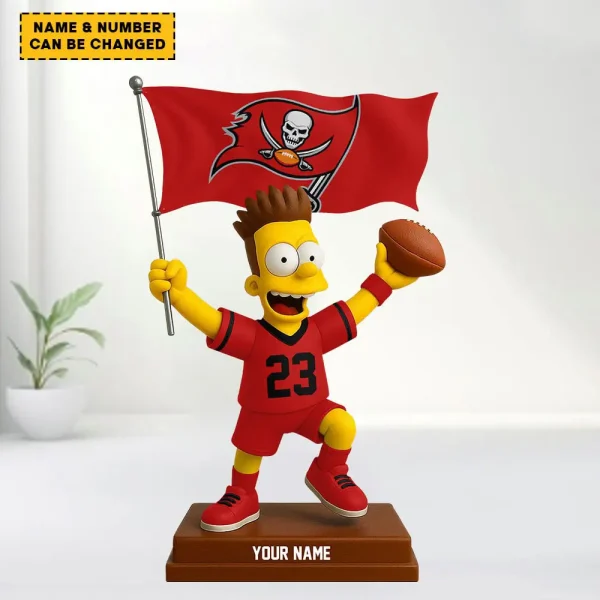 Tampa Bay Buccaneers NFL And Simp Cartoon Character Acrylic Block SPTFTAB044