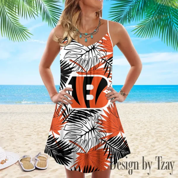 Cincinnati Bengals Summer Sleeveless Cami Dress Trending 2025 SPTSSCDT019