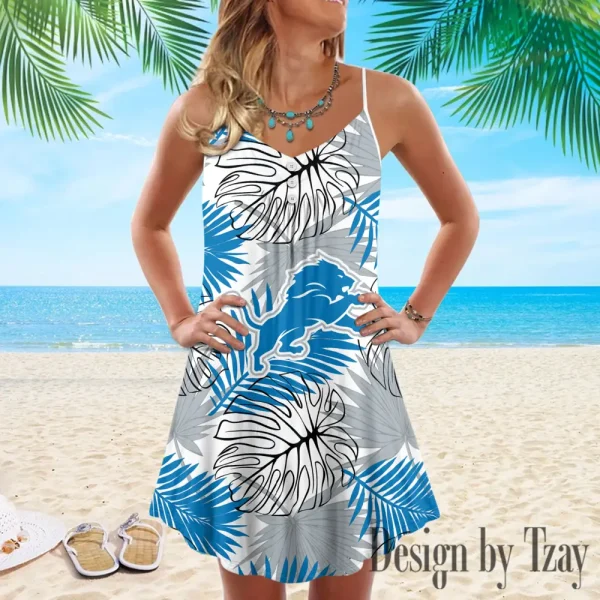 Detroit Lions Summer Sleeveless Cami Dress Trending 2025 SPTSSCDT023