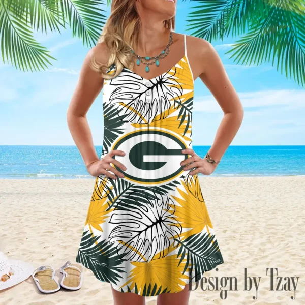 Green Bay Packers Summer Sleeveless Cami Dress Trending 2025 SPTSSCDT024