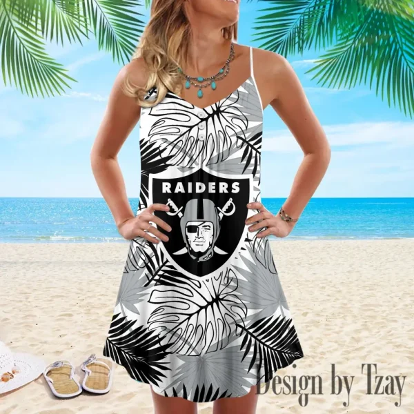 Las Vegas Raiders Summer Sleeveless Cami Dress Trending 2025 SPTSSCDT029