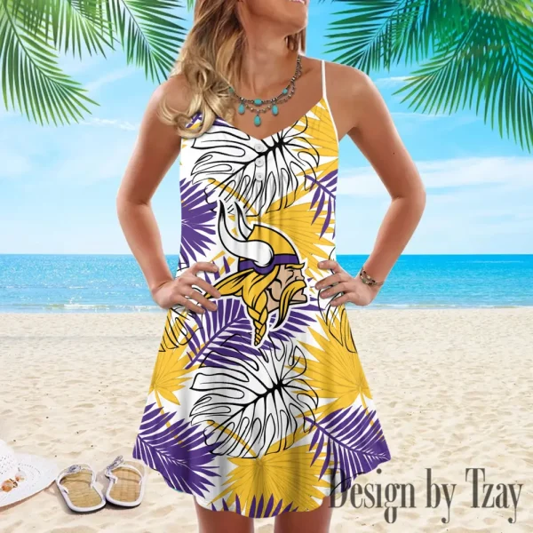 Minnesota Vikings Summer Sleeveless Cami Dress Trending 2025 SPTSSCDT033