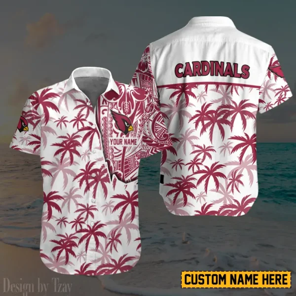 Arizona Cardinals Button Shirt And Short Summer Holiday Gift For Sports Enthusiast AZCBS169 - Image 2