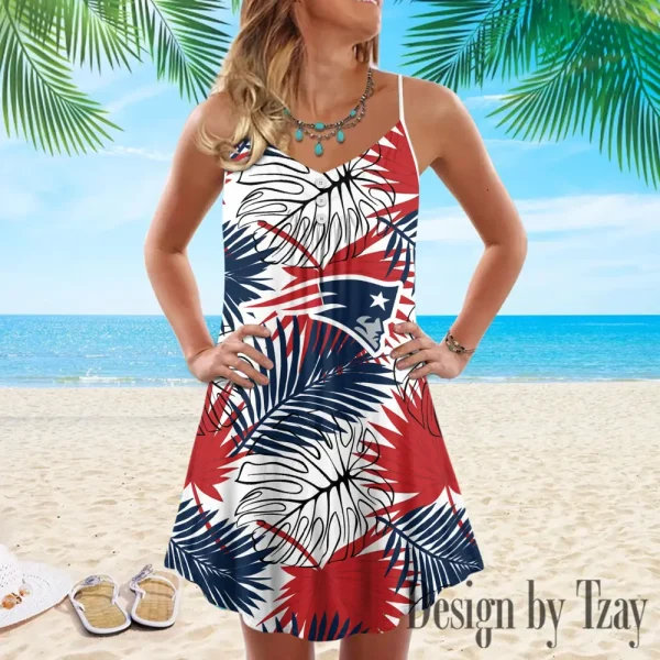 New England Patriots Summer Sleeveless Cami Dress Trending 2025 SPTSSCDT034
