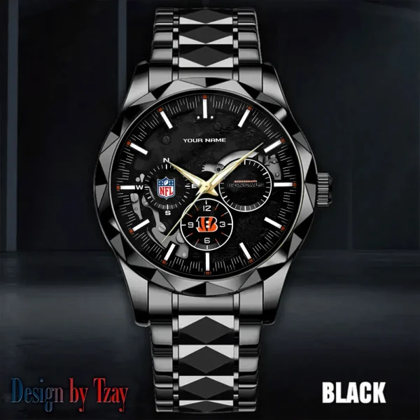 Cincinnati Bengals Business Watch For Men Automatic Mechanical Stainless Steel Band 2025 SPTDMW647 - Image 2