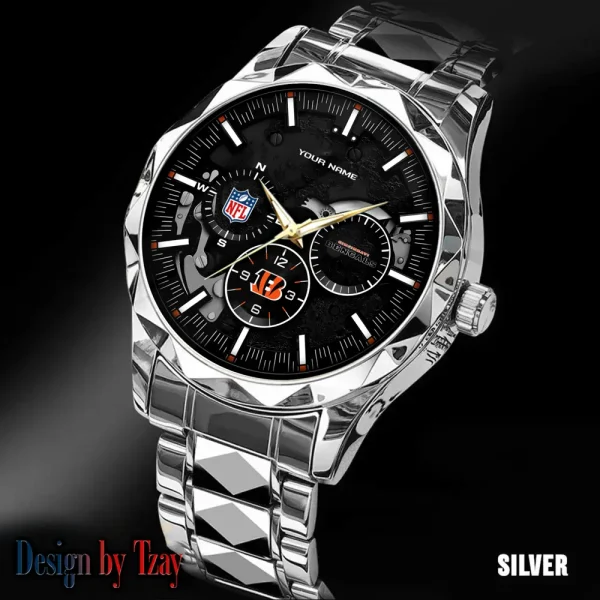 Cincinnati Bengals Business Watch For Men Automatic Mechanical Stainless Steel Band 2025 SPTDMW647 - Image 4