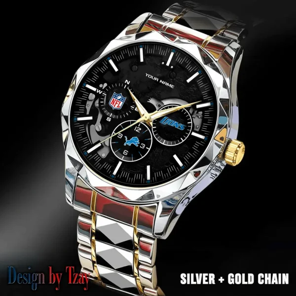 Detroit Lions Business Watch For Men Automatic Mechanical Stainless Steel Band 2025 SPTDMW651 - Image 3