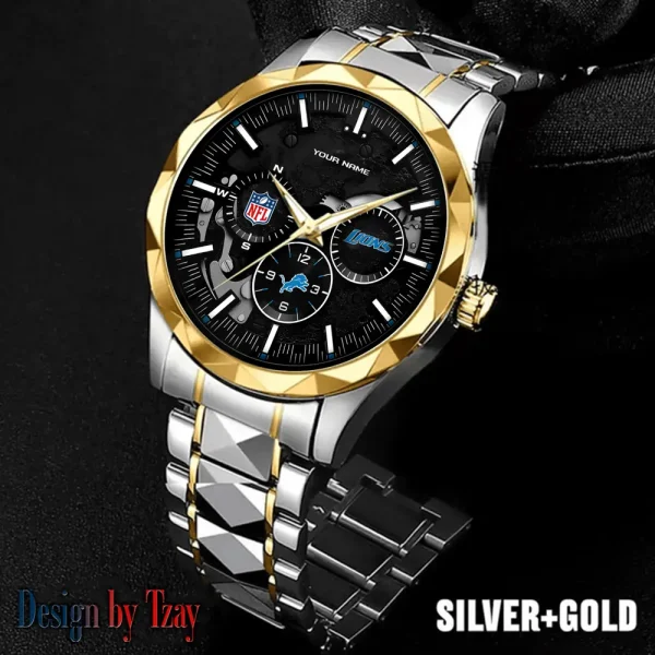 Detroit Lions Business Watch For Men Automatic Mechanical Stainless Steel Band 2025 SPTDMW651