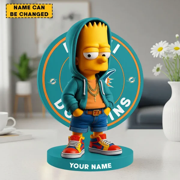 Miami Dolphins Football US team Cool Cartoon Character Acrylic Block SPTFTAB058