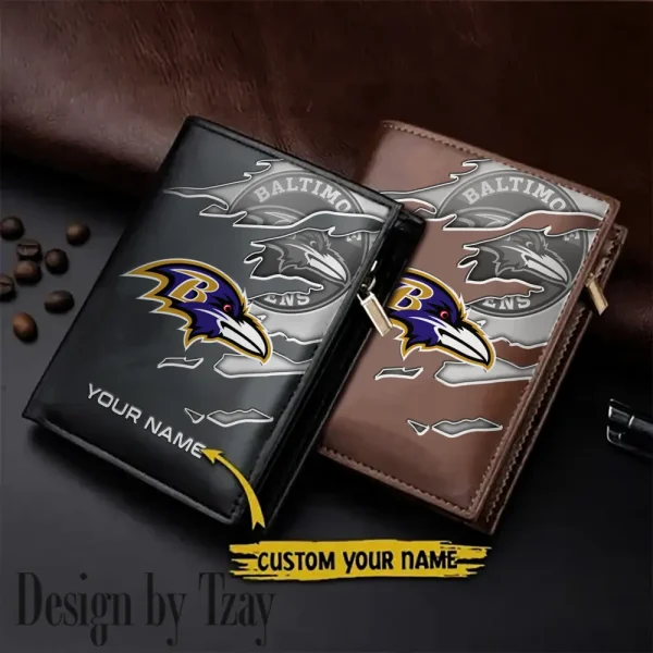 Baltimore Ravens Leather Vertical Men Wallet Gifts For Fans SPTLVW822