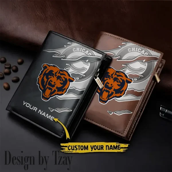 Chicago Bears Leather Vertical Men Wallet Gifts For Fans SPTLVW825