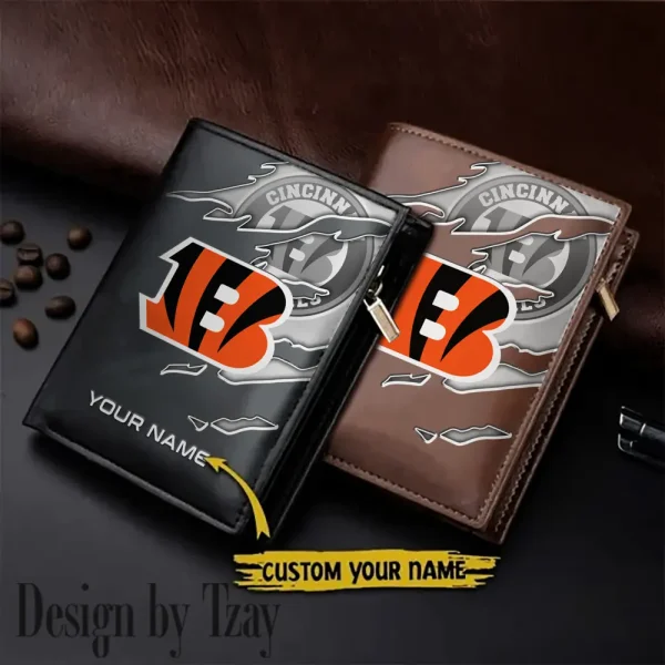 Cincinnati Bengals Leather Vertical Men Wallet Gifts For Fans SPTLVW826